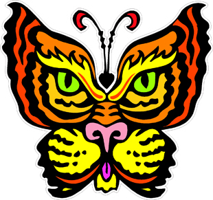 Tiger butterfly decal